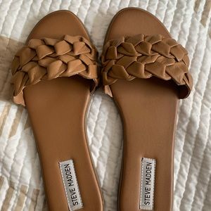 Steve Madden Pharse Tan Leather Sandals